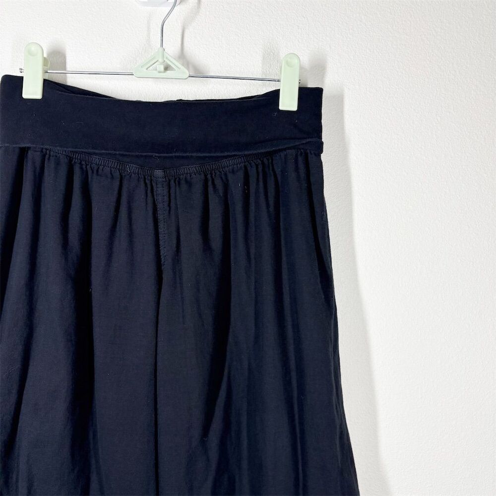 Hard Tail Forever Rolldown Double Layer Voile Pant Size M Black Gauze Cotton - Picture 2 of 9